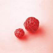 松村工芸/カラフルラタンボール D-76 6個入り レッド/165-4780-8 - 花