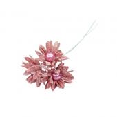 造花】E1074 デイジーパーツ(ワイヤー付)×3 ピンク 3本/157-1074-2