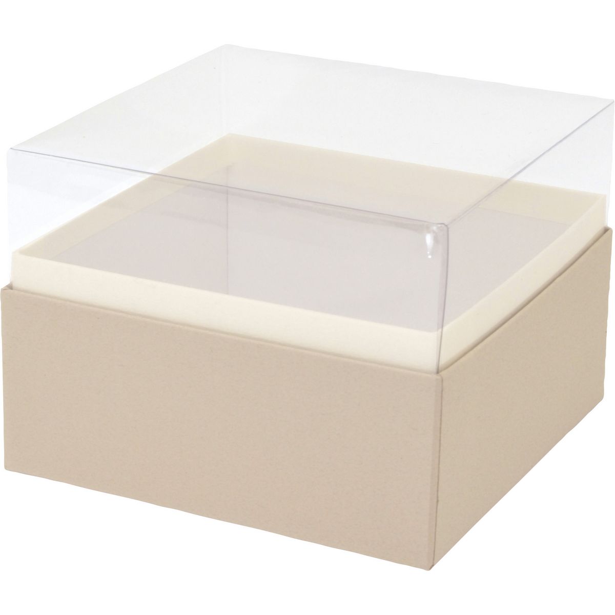 即日★松村工芸/デザインBOX クリア120ベージュ/162-1293-14