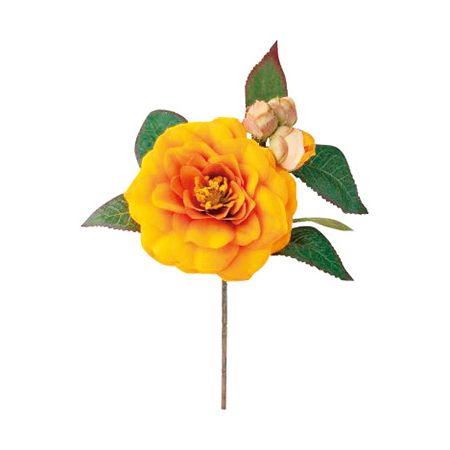 【造花】P-9829-27 椿 ゴールデンイエロー/144-982972-0