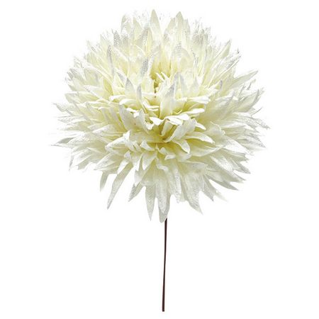 【造花】E8234 ベルベットボールマムヘッド クリーム/157-8234-12