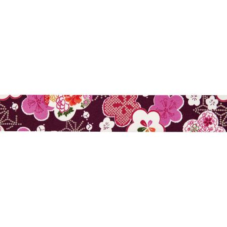 松村工芸/ちりめん梅花リボン ムラサキ/25-3289-7