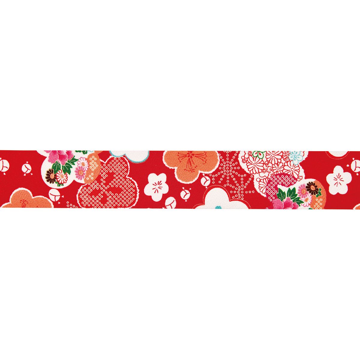松村工芸/ちりめん梅花リボン アカ/25-3289-8