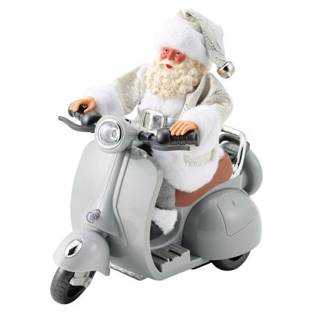 松村工芸/ミュージカルバイクサンタ ホワイト/25-3308-1