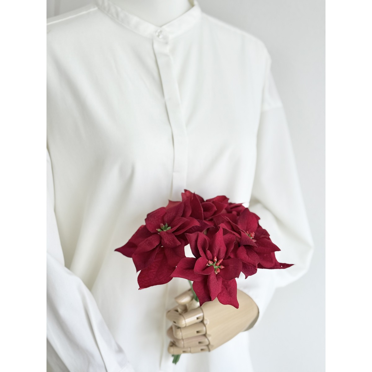 即日★【造花】MAGIQ東京堂/ミニポインセチアバンドル RED/FX008148