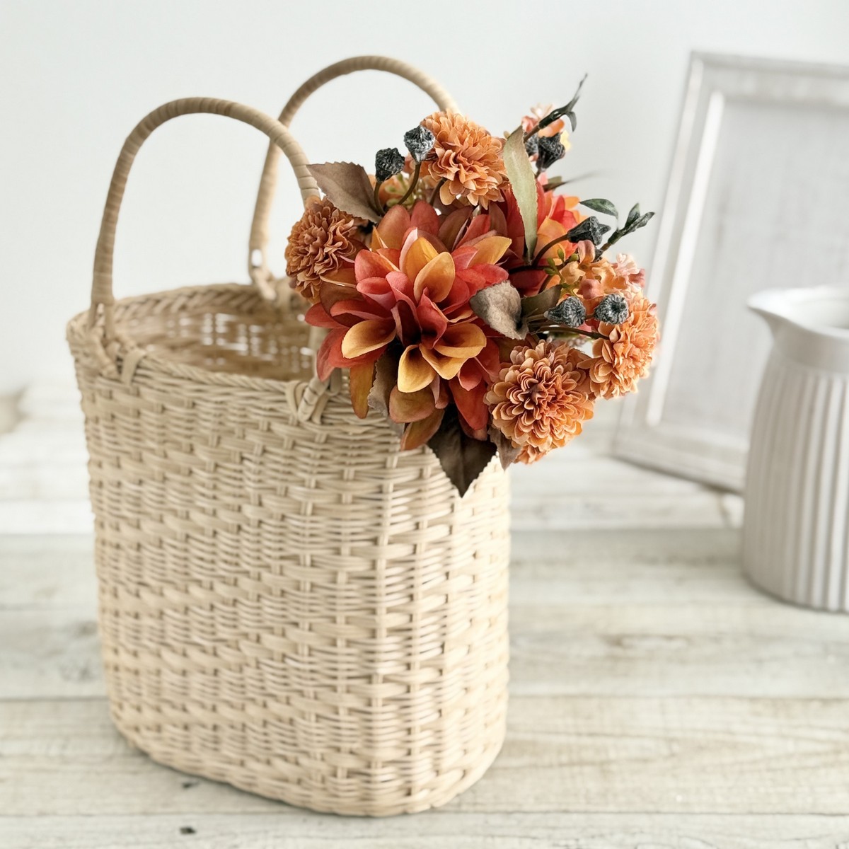 即日★【造花】MAGIQ東京堂/フォンタナダリアブーケ #9  ORANGE/FM001184ー009