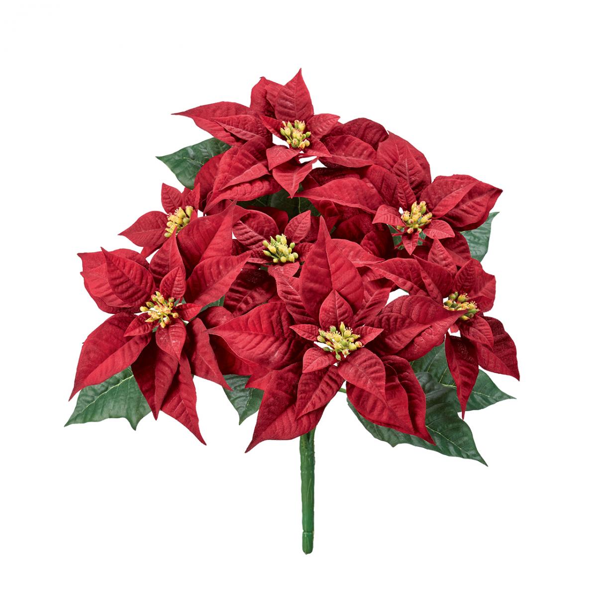 【造花】MAGIQ東京堂/ReCO マティスポインセチアブッシュ7輪 RED/FX301602