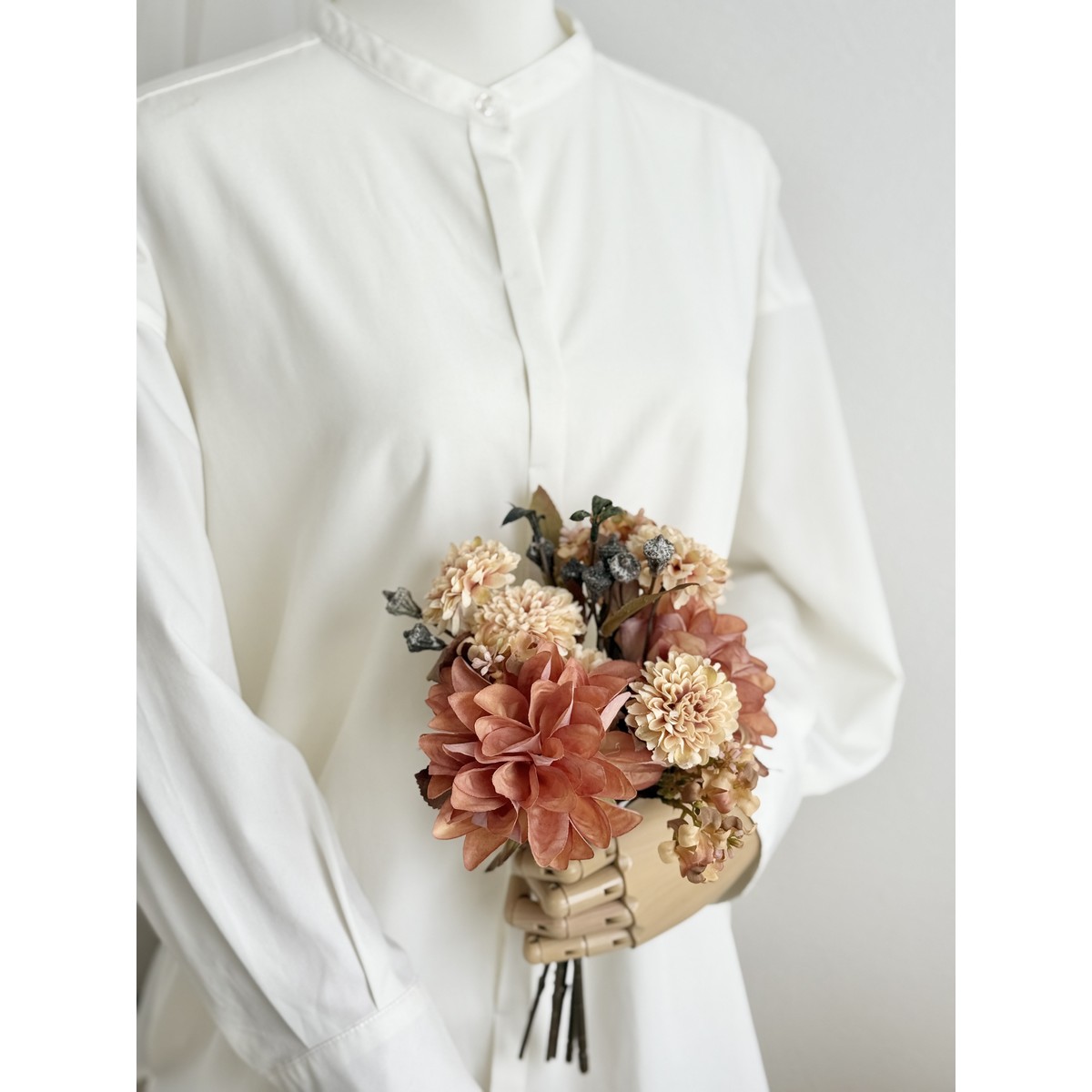 即日☆【造花】MAGIQ東京堂/フォンタナダリアブーケ ブラウンベージュ