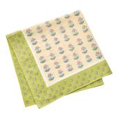 ※販売終了※特価◎ブロックプリント お花柄ハンカチ GN/SI304913-0GN