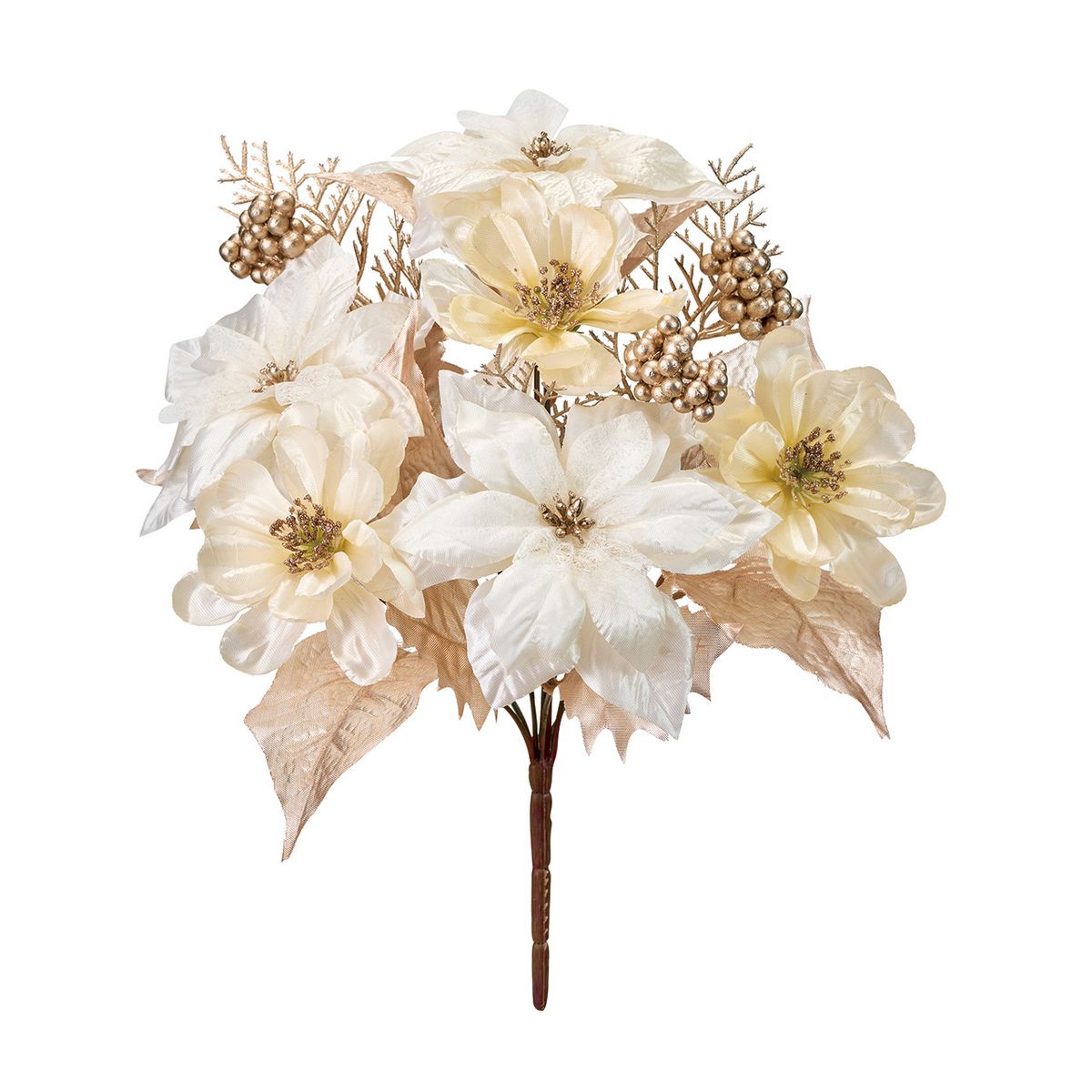 即日★【造花】MAGIQ東京堂/サラポインセチアブッシュ #1  WHITE ホワイト/FX004680-001