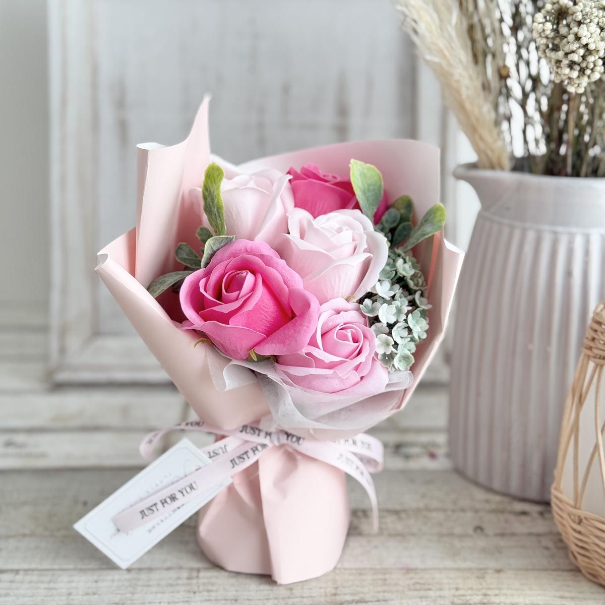 即日★【ソープフラワー】ポシュ5輪ブーケ ミックス/MM000010-00M