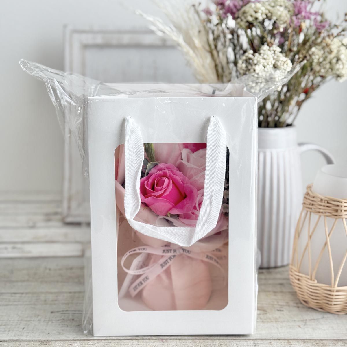 即日★【ソープフラワー】ポシュ5輪ブーケ オレンジ/DMFDC4PH-00O