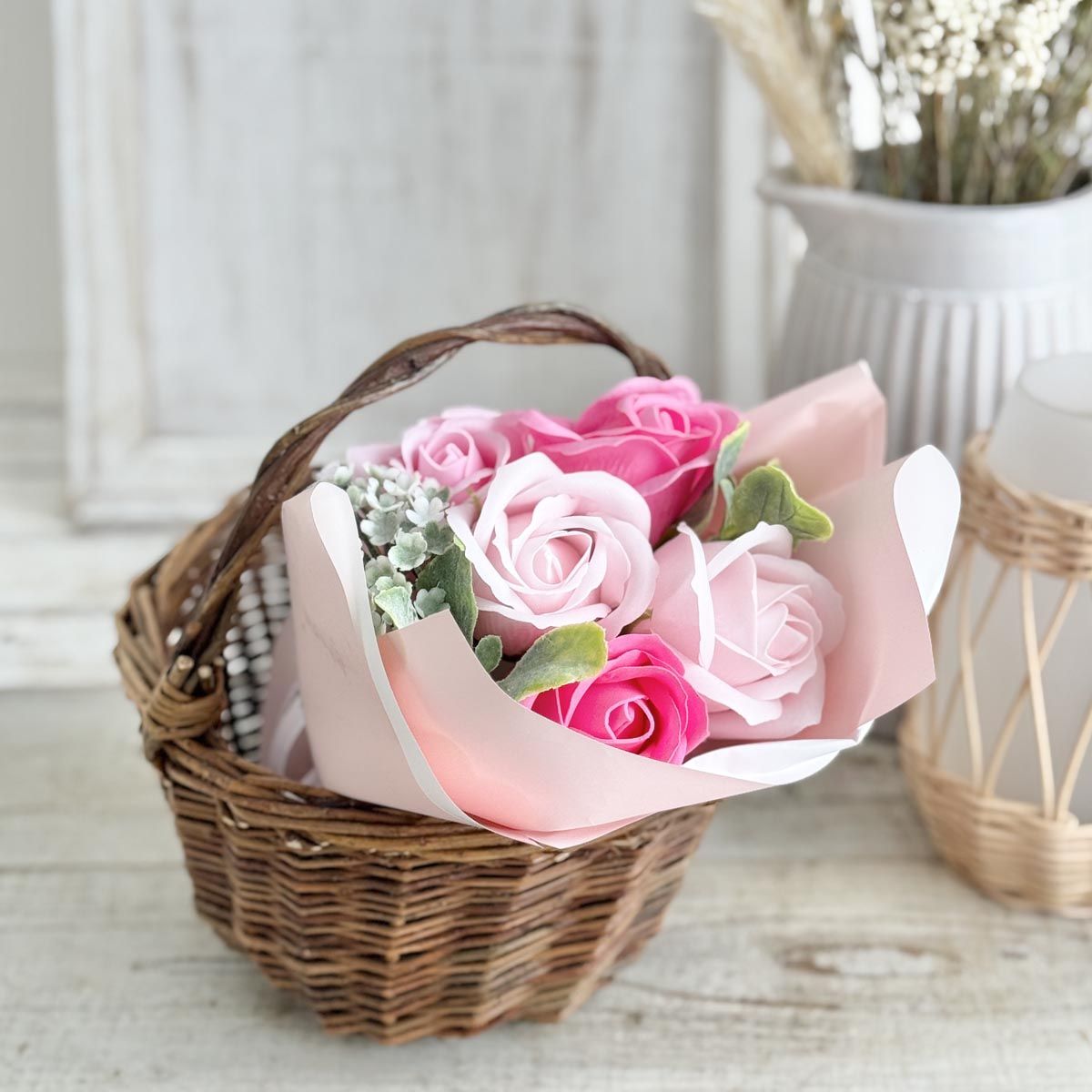 即日★【ソープフラワー】ポシュ5輪ブーケ レッド/MM000010-00R