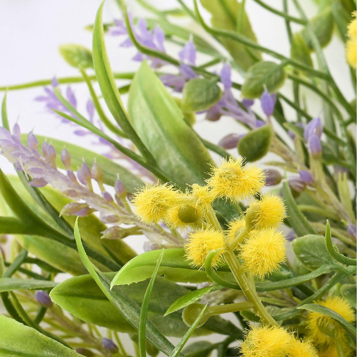 特価◎【造花】MAGIQ東京堂/ウインディミモザリース YEL/LAV イエローラベンダー/FM006524