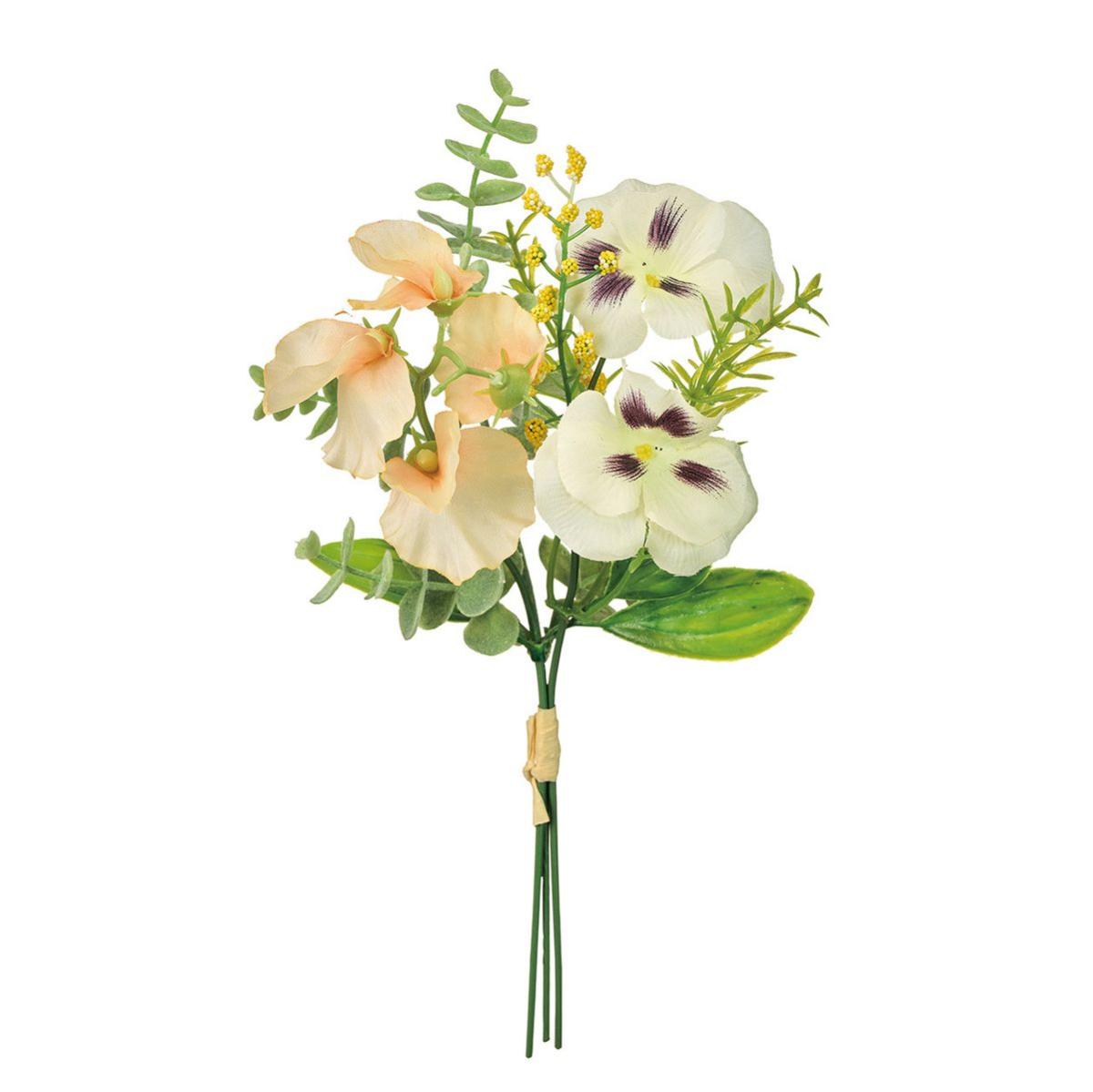 特価◎【造花】MAGIQ東京堂/パンジーミニブーケ #6  CR/PE クリームピーチ/FM008331-006