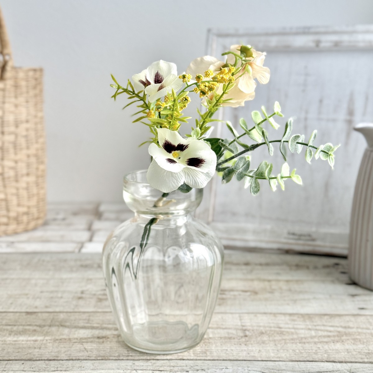 即日★【造花】MAGIQ東京堂/パンジーミニブーケ #6  CR/PE クリームピーチ/FM008331-006