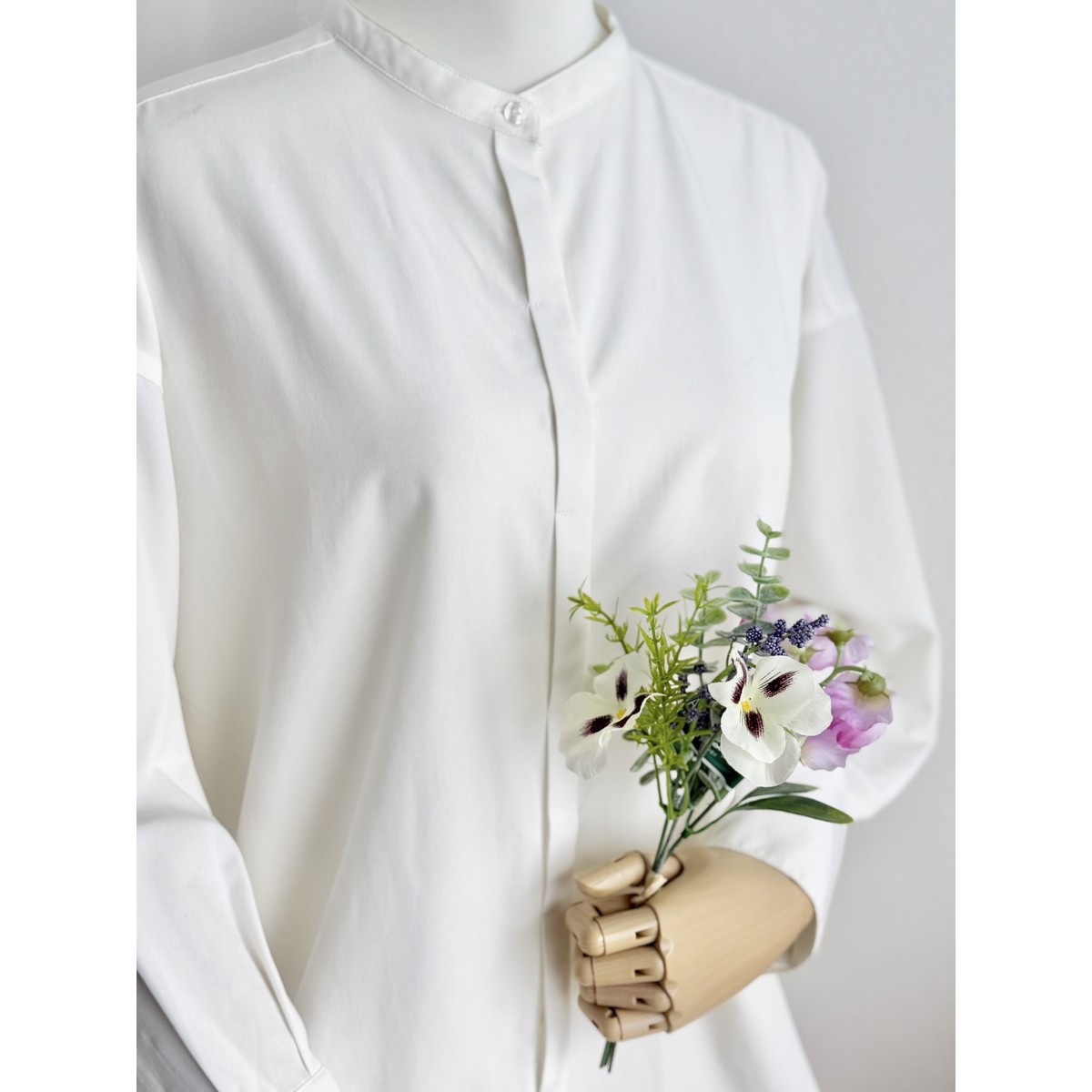 【造花】MAGIQ東京堂/パンジーミニブーケ #50 CR/LL クリームライラック/FM008331-050