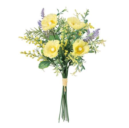 【造花】MAGIQ東京堂/スプリングポピーブーケ #4  YL/PP イエローパープル/FM008332-004