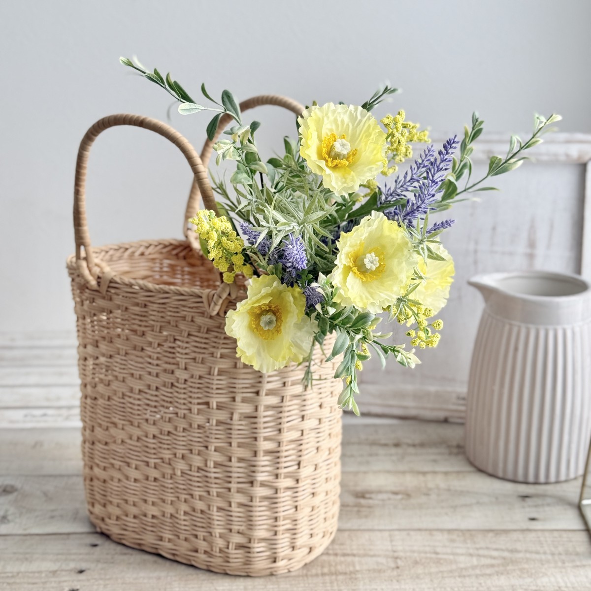 即日★【造花】MAGIQ東京堂/スプリングポピーブーケ #4  YL/PP イエローパープル/FM008332-004