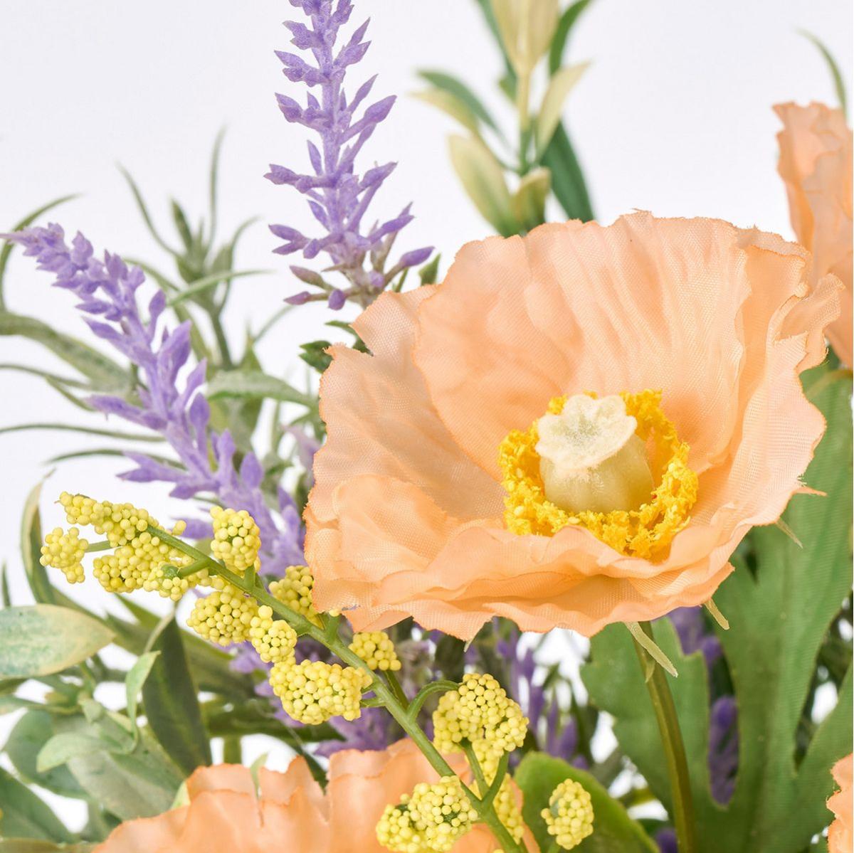 【造花】MAGIQ東京堂/スプリングポピーブーケ #6  PE/PP ピーチパープル/FM008332-006