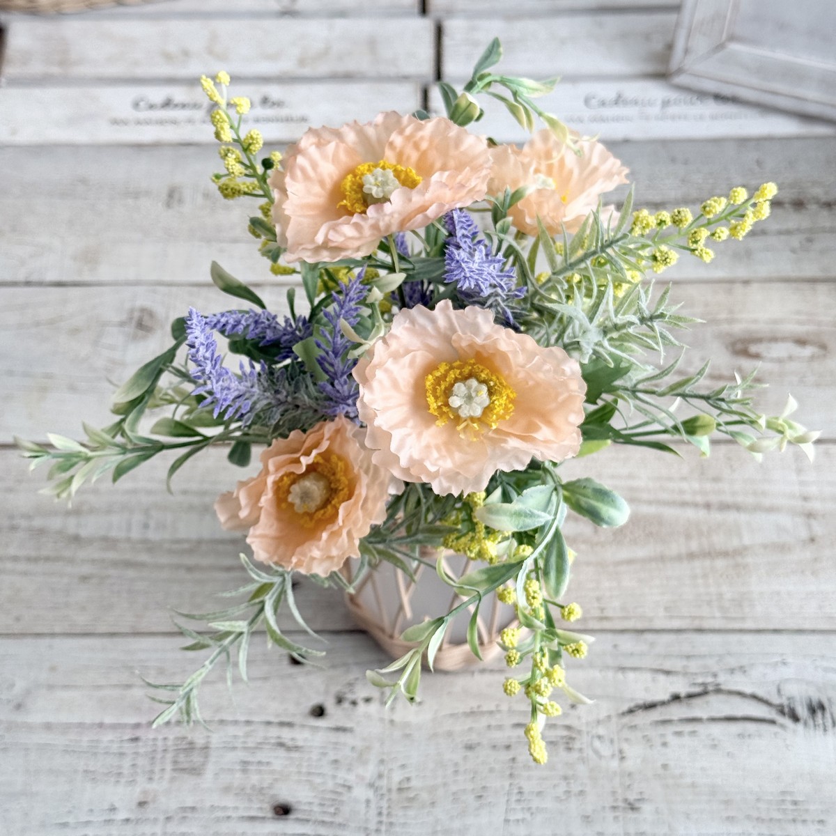 【造花】MAGIQ東京堂/スプリングポピーブーケ #6  PE/PP ピーチパープル/FM008332-006