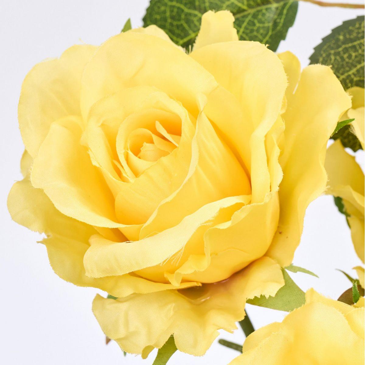 【造花】MAGIQ東京堂/グレースローズブッシュ #4  YELLOW イエロー/FM001275-004