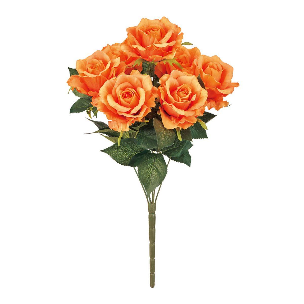 【造花】MAGIQ東京堂/グレースローズブッシュ #9  ORANGE オレンジ/FM001275-009