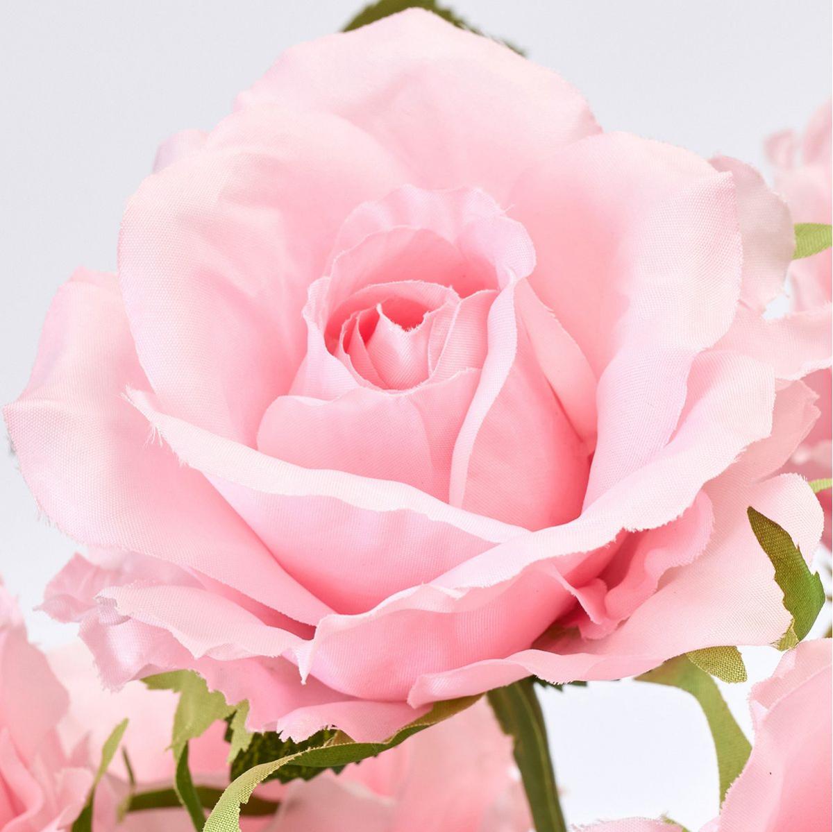 【造花】MAGIQ東京堂/グレースローズブッシュ #102 LTPK ライトピンク/FM001275-102