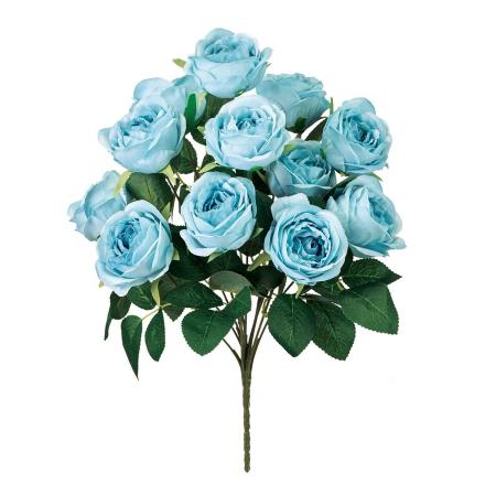 【造花】MAGIQ東京堂/ルシアローズブッシュ #5  LTBL ライトブルー/FM001617-005