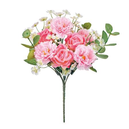 【造花】MAGIQ東京堂/パステルカーネローズブッシュ #2  PINK ピンク/FM000855-002