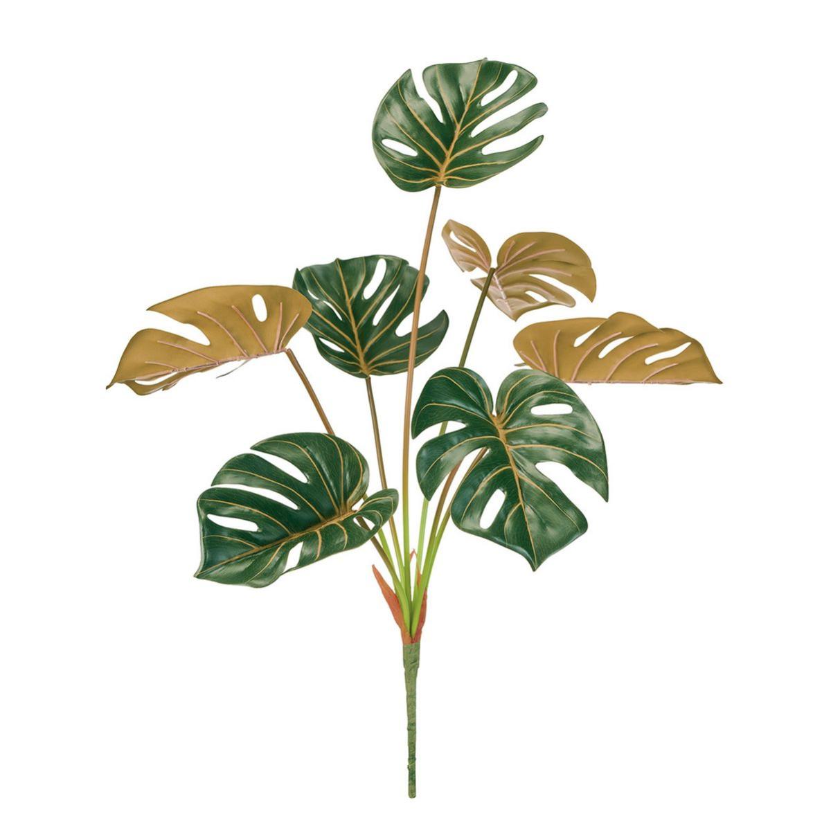 【造花】MAGIQ東京堂/オペラモンステラブッシュ GR/CHOCO グリーンチョコ/FG005426