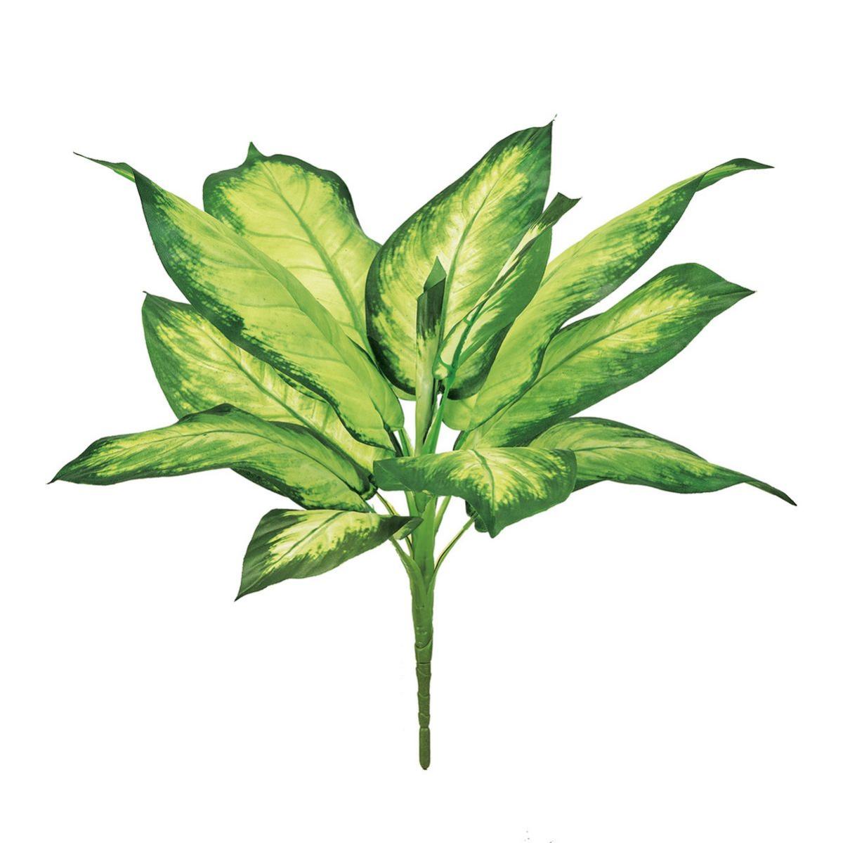 【造花】MAGIQ東京堂/ラウンドディフェンバキアブッシュ WH/GR ホワイトグリーン/FG000913