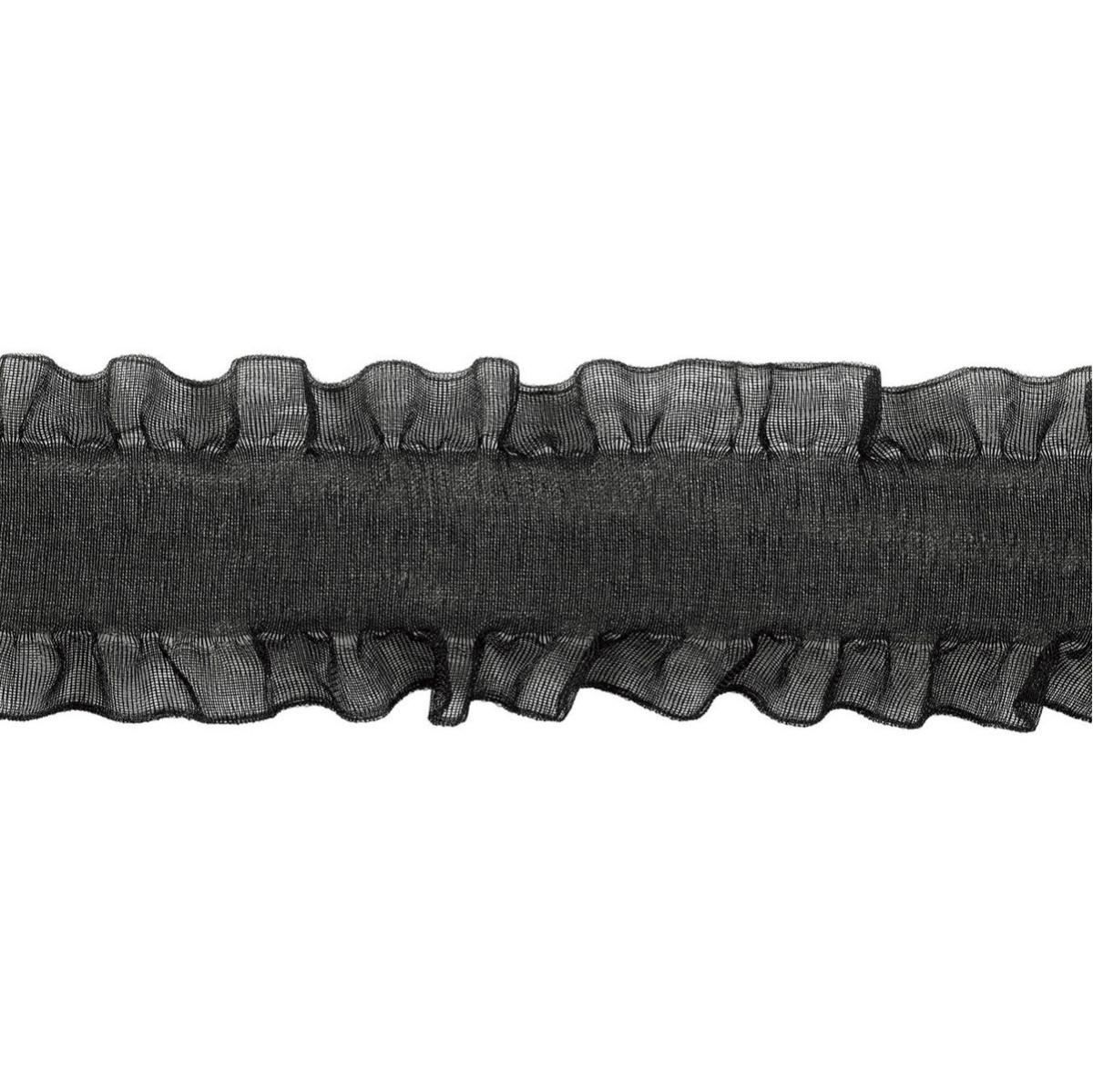 フリルオーガンジーリボン 35mm 3 ブラック /RM447435-003