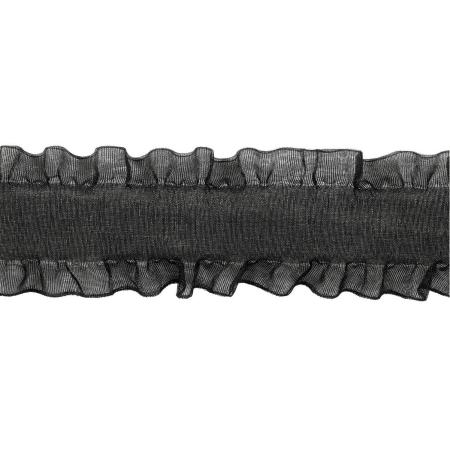 フリルオーガンジーリボン 35mm 3 ブラック /RM447435-003