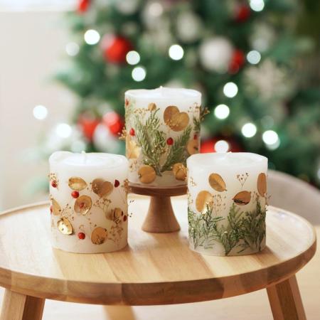 CraftieHome/クリスマスのボタニカルキャンドルキット/C-01-CAN-231101-MX