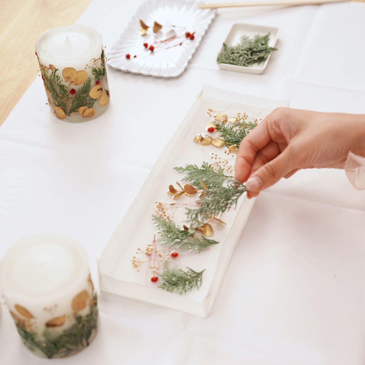 CraftieHome/クリスマスのボタニカルキャンドルキット/C-01-CAN-231101-MX