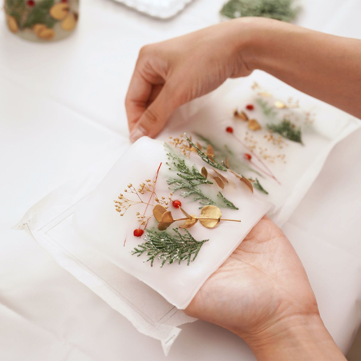 CraftieHome/クリスマスのボタニカルキャンドルキット/C-01-CAN-231101-MX