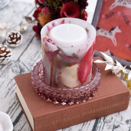 CraftieHome/聖なる夜のボタニカルキャンドル:アップル&シナモン/C-90-CAN-00301-RD