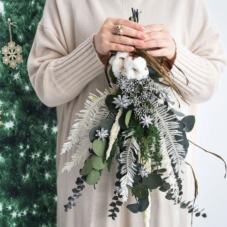 CraftieHome/森のしずく ユーカリとヒムロスギのスワッグ/C-90-FLO-00303-WT