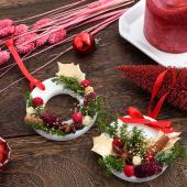 CraftieHome/クリスマス飾りのアロマワックスサシェ:赤い実の