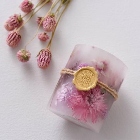 CraftieHome/わたし時間のボタニカルキャンドル(癒しのピンク)/C-01-CAN-00202-PK