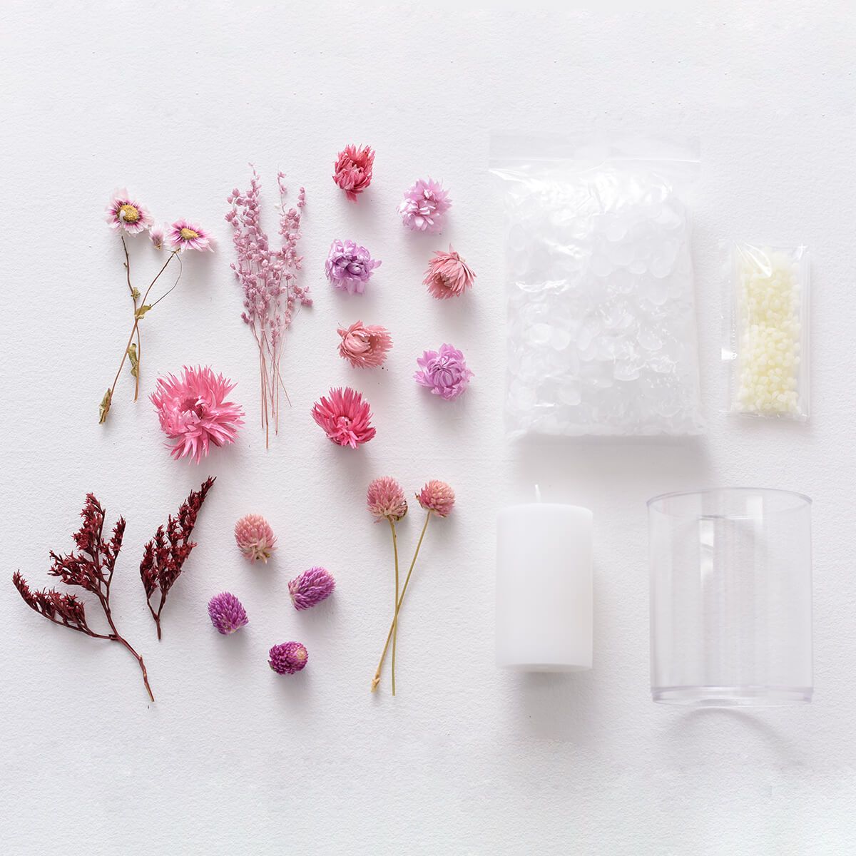 CraftieHome/わたし時間のボタニカルキャンドル(癒しのピンク)/C-01-CAN-00202-PK