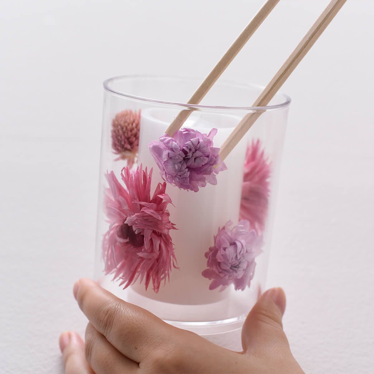 CraftieHome/わたし時間のボタニカルキャンドル(癒しのピンク)/C-01-CAN-00202-PK