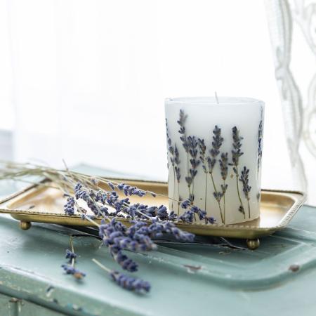 CraftieHome/ラベンダーのボタニカルキャンドル/C-01-CAN-00801-PL-01
