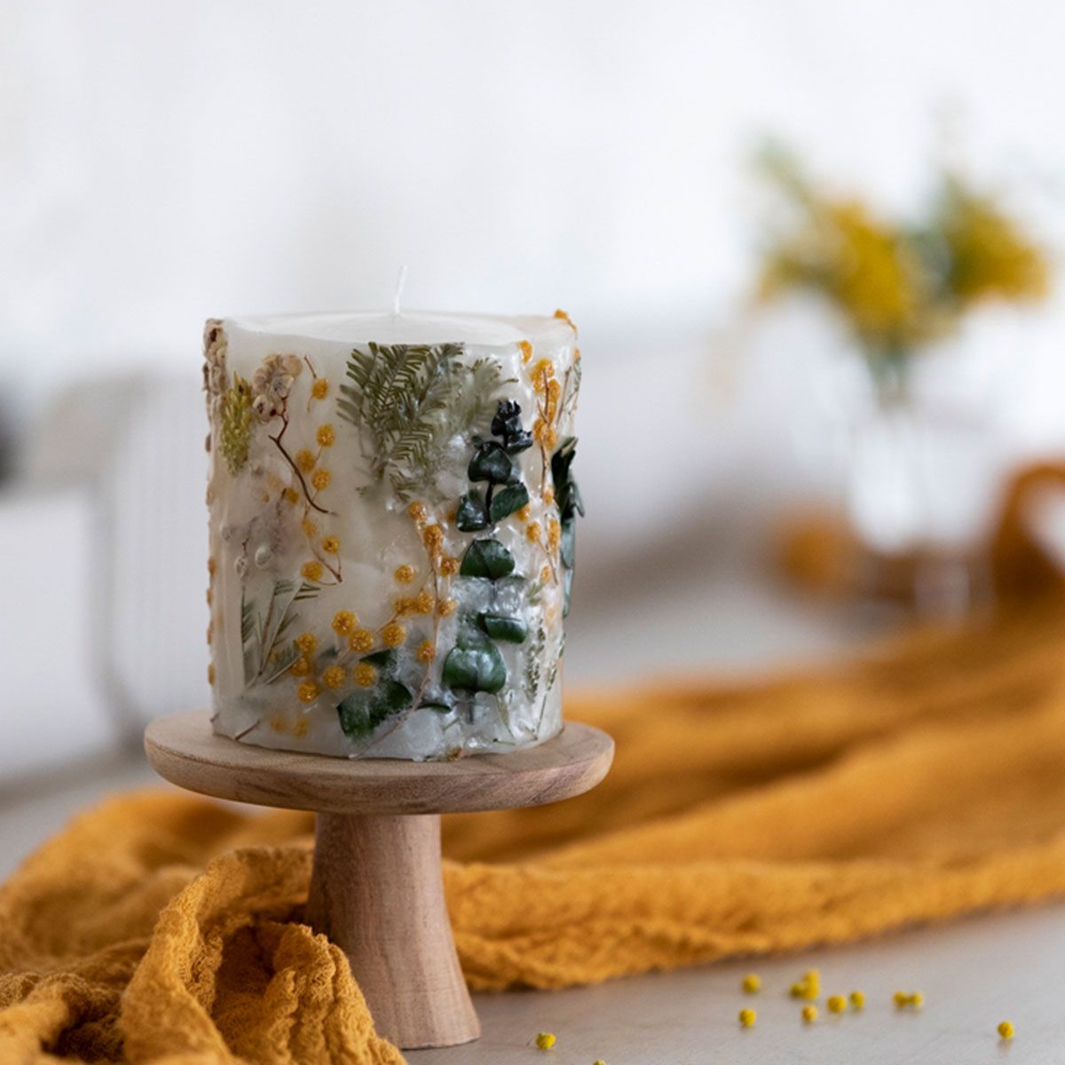 CraftieHome/ミモザでつくるボタニカルキャンドル/C-01-CAN-00502-YE