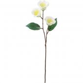 即日★【造花】YDM/サテン椿 ホワイト/FS-5413W