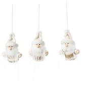 大特価◎即日☆YDM/ホワイトニットサンタオーナメント3P/COH-1078 - 花