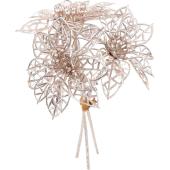 【造花】YDM/グリッターポインセチアバンドル シャンパン/FS-6293-CHP