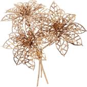 即日★【造花】YDM/グリッターポインセチアバンドル ゴールド/FS-6293-GO