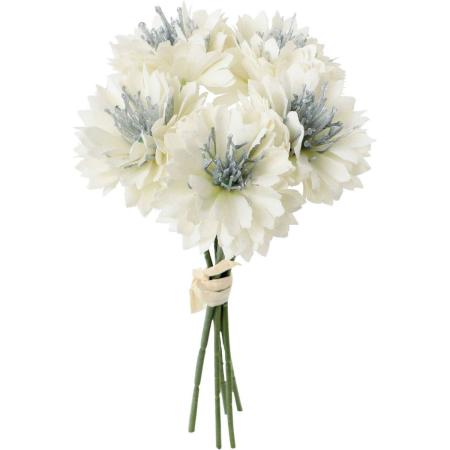 【造花】YDM/ベルベットコーンフラワーピック5P ホワイト/FS-6342-W